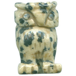 12x22mm Dalmatian Jasper OWL Animal Fetish Bead