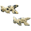 12x24mm Dalmatian Jasper SQUIRREL Animal Fetish Beads