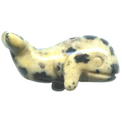 10x22mm Dalmatian Jasper WHALE Animal Fetish Bead