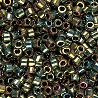 DB0024: 11/o MIYUKI DELICAS™ - Metallic Green Iridescent (AB)