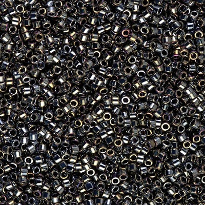 DB0026: 11/o MIYUKI DELICAS™ - Metallic (Galvanized) Dark Steel Irid. (AB)