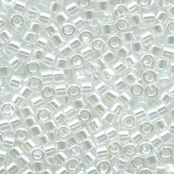DB0050: 11/o MIYUKI DELICAS - Transparent Crystal, Pearl Luster