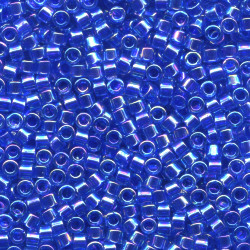 DB0063: 11/o MIYUKI DELICAS - Transparent,  Violet Blue Lined, Iridescent (A/B)
