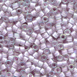 DB0072: 11/o MIYUKI DELICAS - Transparent, Pale Lilac Lined