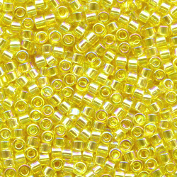 DB0100: 11/o MIYUKI DELICAS - Transparent Golden Topaz, Iridescent (A/B)