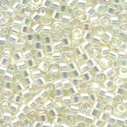 DB0109: 11/o MIYUKI DELICAS - Transparent Crystal, Iridescent (A/B), Luster
