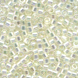 DB0109: 11/o MIYUKI DELICAS - Transparent Crystal, Iridescent (A/B), Luster