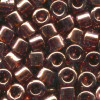 DB0116: 11/o MIYUKI DELICAS - Transparent Rusty Brown, Metallic Red Luster