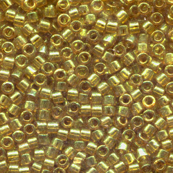 DB0121: 11/o MIYUKI DELICAS - Transparent Cocoa, Gold Luster