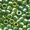 DB0125: 11/o MIYUKI DELICAS - Translucent Emerald, Gold Luster