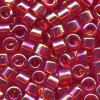 DB0172: 11/o MIYUKI DELICAS - Translucent Red, Iridescent (A/B)