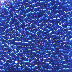 DB0178: 11/o MIYUKI DELICAS - Translucent Cobalt Blue, Iridescent (A/B)