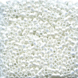 DB0201: 11/o MIYUKI DELICAS - Opaque White, Pearl Luster