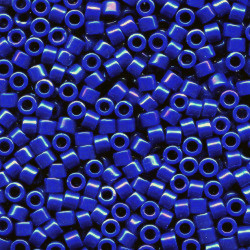 DB0216: 11/o MIYUKI DELICAS - Opaque Cobalt Blue Rainbow Luster