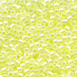 DB0232: 11/o MIYUKI DELICAS - Translucent Pastel Yellow Pearl