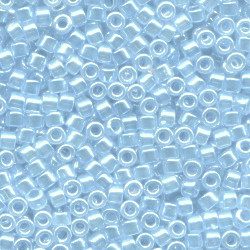 DB0257: 11/o MIYUKI DELICAS - Translucent Silvery Blue Pearl