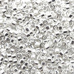 DB0551V: 11/o MIYUKI DELICA BEADS - Bright Sterling Silver Plated