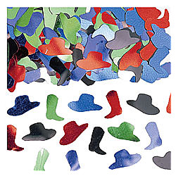 Mini Metallic Multi-Colored *Western Hats & Boots* Foil DIE CUT Mix