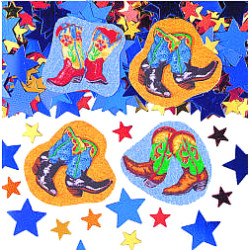 Mini Multi-Colored *Western* Foil Stars & Paper Image DIE CUT Mix