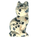 12x22mm Dalmatian Jasper 3-D CAT Animal Fetish Bead