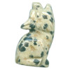 10x20mm Dalmatian Jasper 3-D HOWLING COYOTE, WOLF Animal Fetish Bead