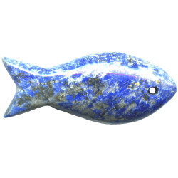 18x38mm Denim Lapis FISH Pendant/Focal Bead