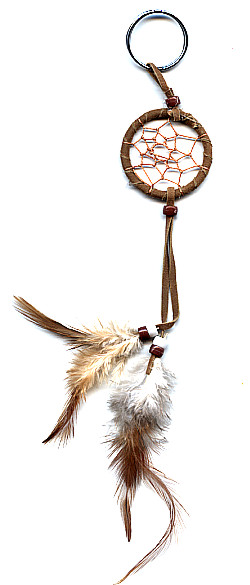 1-1/2" dia. Dreamcatcher Keychain - Natural