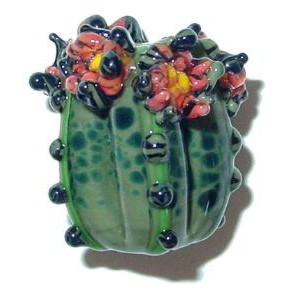 20x23mm Lampwork Glass *Desert Charmer* Sculpted CACTUS Focal Bead ~ Carolyn Driver