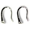 12x12mm Silver Plated Curved EAR HOOKS with Integrated Hole