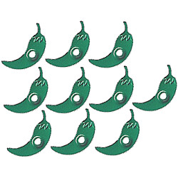 1/8" Metal Chili Pepper EYELETS - Dark Green