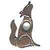 1/8" Metal Howling Coyote/Wolf EYELETS - Brown