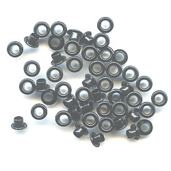 3/16" (5mm) Round Metal EYELETS - Black