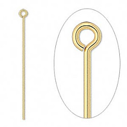 1-1/4" Gold Plated (21 gauge) EYE PINS