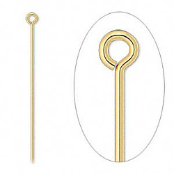 2" Gold Plated (20 gauge) EYE PINS