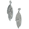 12x40mm Antiqued Pewter, Double Sided Kokopelli Feather EARRING DROP Components