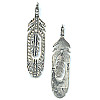 15x60mm Sterling Silver, Lazer Cut Double Feather EARRING DROP Components