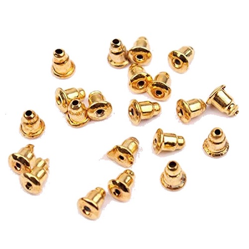 6x5mm Gold-Plated BULLET CLUTCH EARRING BACKS