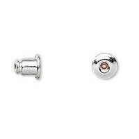 5.5x5mm Silver-Plated BULLET CLUTCH EARRING BACKS