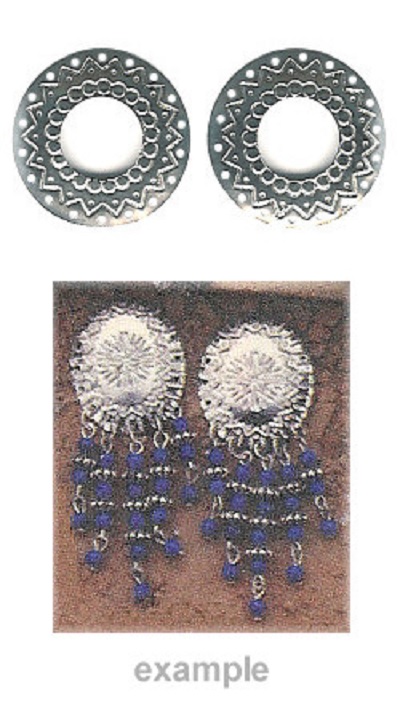 34mm Nickel-Plated Brass, 18-Hole Round Hoop, Western Style EARRING CONCHOS