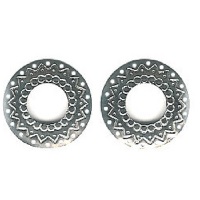 34mm Nickel-Plated Brass, 18-Hole Round Hoop, Western Style EARRING CONCHOS