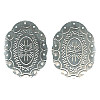 35x48mm Nickel-Plated Brass, 14-Hole Oval, Western Style EARRING CONCHOS