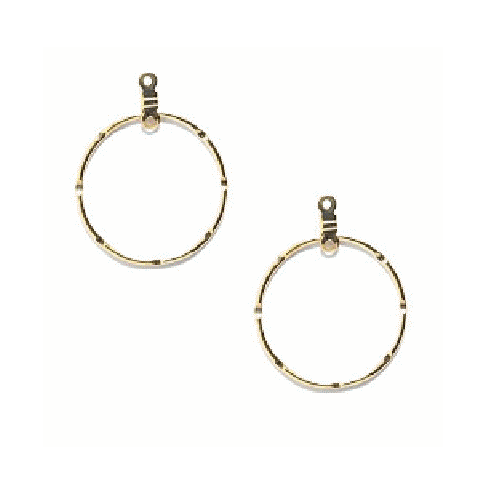 30mm Gold-Plated Dreamcatcher Style Notched EARRING HOOP Components