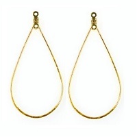 28x35mm Gold-Plated EARRING LOOP Components with Top & Center Hole