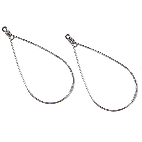 28x35mm Silver-Plated EARRING LOOP Components with Top & Center Hole