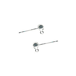 21 Gauge Sterling Silver, 4mm Ball & Bottom Loop EARRING POST Components