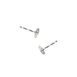 6mm dia. Surgical Steel Flat Pad EARRING POST Components