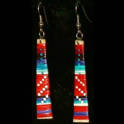 Wire Hook Earrings: Lakota Porky Quill Panel Drop Earrings
