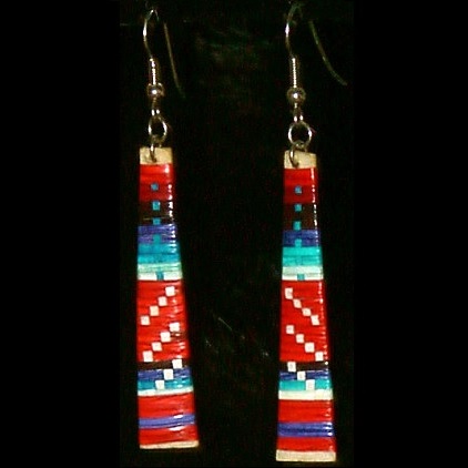 Wire Hook Earrings: Lakota Porky Quill Panel Drop Earrings