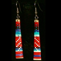 Wire Hook Earrings: Lakota Porky Quill Panel Drop Earrings