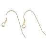 X-Large Gold Plated Fishhook EAR WIRE with Coil & Bottom Loop